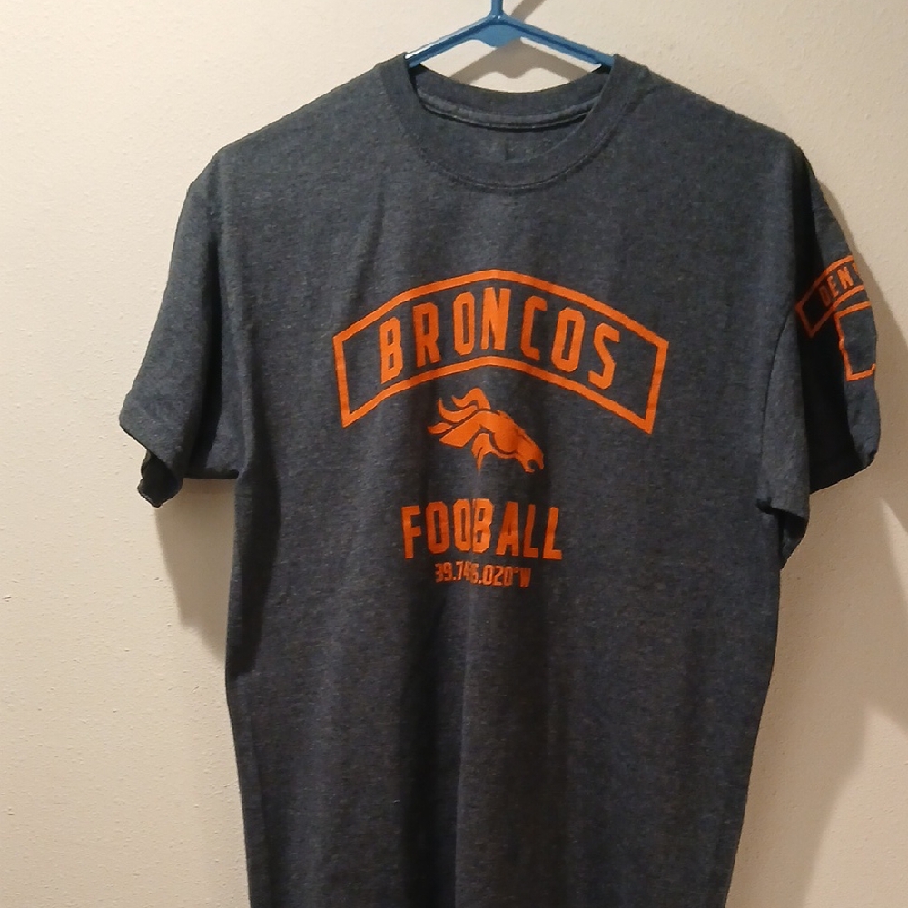 Broncos Gray and Orange Men's T-Shirt